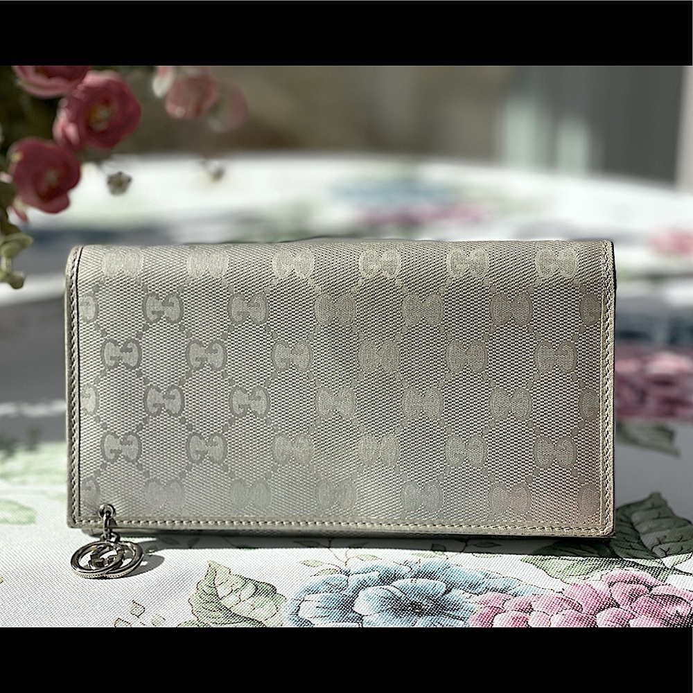 Gucci classic long wallet!leather!